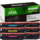 Victoner 6-Pack Compatible Toner for HP CE410A 411A 412A 413A Use With HP LaserJet Pro 400 color M451dw M451dn 451nw M475dn 3 * Black Cyan Magenta Yellow