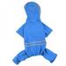 Pet Dog Waterproof Raincoat Jumpsuit with Strip Reflective Rain Coat Dog Outdoor Clothes Jacket for Dog Pet Supplies Blue 6XL