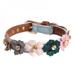 Spree Pet Adjustable PU Collar for Small Medium Dogs Shiny Lovely Colorful Flowers with Shiny Diamonds