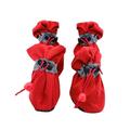 yuehao pet supplies breathable non-slip outdoor pet shoes cover soft sole foot cover red