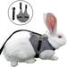 Home Pet Rabbit Chest Harness Casual Adjustable Plaid Rabbit Vest with Pulling Rope