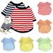Limei Dog Shirts Pet Clothes Striped Clothing Puppy Vest T-Shirts Outfits for Cat Apparel Doggy Breathable Cotton Shirts for Small Medium Large Dogs Kitten Boy and Girl (Red X-Small)