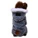 YUEHAO Pet Supplies Pet Clothing Polyester Hoodied Sweatshirts Dog Cat Clothes Plus Plush Grey