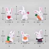 JETTINGBUY Mini Rabbit Figurine Fairy Garden Ornament Decor Pot Craft Dollhouse Accessories