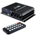 Aibecy S-188 Mini Audio Power Amplifier 2.1 Channel Digital BT Amplifier 40W*2+68W USB Memory Card Slot MP3 Player LCD Display with Remote Control Bass Treble Control