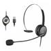 OWSOO OY131 Single Ear Headset USB Headphones Head-mounted Computer Headphone for RightLeft Ear Call Center Headsets with in-Cord Control