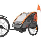 MOJAY Double Seats Foldable Kids Bike Trailer Suitable for ages over 18 months Orange