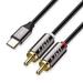 J&D USB Type-C Male to 2 RCA Male Stereo Audio Converter Y Splitter RCA Audio Cable 6.5 ft