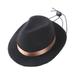 HEVIRGO Dog Cowboy Hat with Adjustable Rope Fashion Photo Prop Pet Halloween Christmas Street Hat Dog Accessories Black Polyester