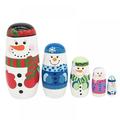 SYNPOS Russian Nesting Dolls Santa Snowman Matryoshka Wood Stacking Animal for Kid Girls Boy Adults (5.7inches)