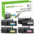 A AZTECH Compatible Toner Cartridge for Xerox 106R0275 Work with Phaser 6020 6022 WorkCentre 6025 6027 (Black Cyan Yellow Magenta 4-Pack 2000+1000 Pages)