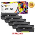 Toner Bank 5-Pack Compatible Toner for Lexmark 52D1X00 MS811n MS811dn MS811dtn MS812de MS812dn MS812dtn MS711dn Printer Replacement Toner Ink Black