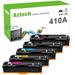 A AZTECH 5-Pack Compatible Toner Cartridge for HP CF410A 410A M452dw M452nw M452dn MFP M477fnw M477fdn M477fdw M377dw with Chip(2*Black Cyan Magenta Yellow)