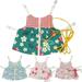 SPRING PARK Pet Rabbit Flower Print Dress Cute Small Pet Harness Vest and Traction Rope Set Escape-Proof Pet Bunny Clothes Accessories for Rabbit Guinea Pig Ferret Piggy Kitten