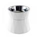 Stainless Steel Cat Bowl High Foot Dog Bowl Neck Protector Cat Pet Food Water Bowl Anti-overturning Dual-use Bowl Pet Feeding Cup Pet Feeder Bowl White