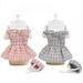 Popvcly Dog Ruffle Plaid Dress with Cap Set for Small Dogs Cats Girl 2 Pack Cute Princess Dog Dresses Spring Summer Puppy Bunny Rabbit Clothes Chihuahua Yorkies Pet Outfits S