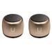 Fashionit U Speakers Micro Bluetooth Computer Speaker 2-Pack Bundle with Matching Speaker Built-In Mic & Selfie Remote Control for Workspace Desktop Laptop Mobile Tablet PC - Gold