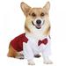 Prettyui Gentleman Dog Wedding Party Suit Dog Suit Formal Tuxedo Dog Shirt Puppy Pet Small Dog Clothes with Bow Tie Pet Costume