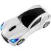 Aveki Cool Sports 3D Car Shaped Wireless Optical Mouse 1600DPI 3 Button Ergonomic Office Mice with USB Receiver for Travel Business School Home Gift (White)