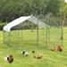 Magic Union Large Metal Chicken Coop Backyard Hen House Outdoor Duck Cage with Waterproof Cover Silver