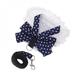 JANDEL Cute Small Dog Harness and Leash Set Polka Dots Dog Vest Harness Set with Leash and Bowknot Collar Harness Set for Puppy and Cat