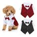 Puppy Suit Bow Tie Costume Wedding Shirt Formal Tuxedo with Black Tie Dog Prince Wedding Bow Tie Suit Pet Dog Tuxedo Bow Tie Clothes Wedding Suit Puppy Costumes Apparel Pet Suit Bow Tie Costume