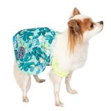 Justice Pet Polyester Floral Ruched Dog Tank Dress Blue M