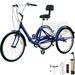 VEVOR Foldable Tricycle 24 Wheels 7-Speed Trike 3 Wheels Colorful Bike with Basket Portable and Foldable Bicycle for Adults Exercise Shopping Picnic Outdoor Activities