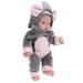 Cute Reborn Gray Jumpsuit Doll Lifelike 12 Baby Dolls Baby Toys Gift