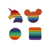 HDTech Rainbow Fidget Bubble Toys (Unicorn Square Circle and Disney Mickey Head) for Kids