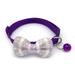 HEVIRGO Pet Cat Collar Plaid Pattern Decorative Adorable Pet Dogs Cat Breakaway Bow Collar with Bell for Small Dogs Purple Polypro