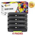 Toner Bank 4-Pack Compatible Toner Replacement for Lexmark 52D1X00 MS811n MS811dn MS812de MS812dn MS812dtn MS711dn MX711de MX810de MX811de MX812de Black