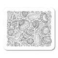 Seashell Zentangle Coloring Book Page for Adult Artwork Beach Concept Ticket Branding Label Black Mousepad Mouse Pad Mouse Mat 9x10 inch