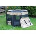 Armarkat Portable Pet Playpen Black & Beige - Medium