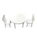 Fridja 1:12 Dollhouse Miniature Furniture White Color Round Dining Table Chair Set