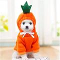 qucoqpe Pet Dog Hoodie Clothes- Dog Basic Sweater Coat Cute Carrot Shape Fleece Warm Jacket Outdoor Pet Cold Weather Clothes Outfit Outerwear for Small Dogs Cats Puppy Small Animals