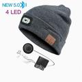 Luxsea Music Knitted Headset Built-in Microphone Knitted Hat With LED Bluetooth Headset 5.0 Wireless Hooded Headset Smart Beanie Headset