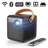 Android TV Outdoor Portable Projector w/ Battery WEMAX Dice Smart TV HDR10 Dolby Audio Auto Focus Keystone FHD 1080P 700 ANSI Lumen DLP Movie Projectors w/ WiFi Bluetooth