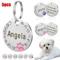 Visland 5Pcs Dog Tag Clips Durable Dog Id Tag quick Dog Tags + Ring easy Change Pet Id Tag Holder For Dog Cat Collars Collar Pendant