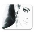 LADDKE Watercolor Beautiful Woman Face Jewelry and Beauty Hairstyle Adult Attractive Mousepad Mouse Pad Mouse Mat 9x10 inch