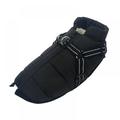 Pet Dog Jacket With Harness Winter Warm Dog Clothes For Small Dogs Windproof Big Dog Coat Winter Clothes Black