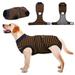Kuoser Dog Surgical Recovery Suit Dogs Cat Onesie after Surgery Brown XS