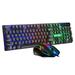 Backlit RGB Keyboard and Mouse Combo Type Writer Keyboard Retro Typewriter-Style Steampunk Mechanical Gaming Keyboards RGB Backlight Modes and 108-Key Wired Keyboard with Spill-Resistant