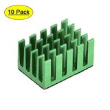 11x20x14mm Green Aluminum Heatsink Adhesive Cooler Pad for Cooling 3D Printers 10Pcs