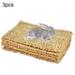 Opolski 3Pcs Pet Hamster Rabbit Grass Bed Mat Pad Nest Cage Cushion Decor Chew Play Toy