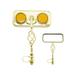 Rectangle Cage Mirror Gold with Amber Reflectors. Bike Mirror Bicycle mirror bike parts bicycle parts
