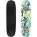 vector seamless graphical tropical hibiscus flowers with palm tree Outdoor Skateboard 31 x8 Pro Complete Skate Board Cruiser 8 Layers Double Kick Concave Deck Maple Longboards for Youths Sports
