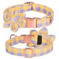 Dog Collar with Flower Adjustable Cute Dog Collar Soft & Durable Floral Dog Collar for Small Medium Large Dogs Sturdy Dog Collar with Safety Metal Buckle