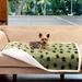 TDL Paw Print Soft Blanket for Dog Cat Bed Car Seat - 30 x 40 - Large - Olive Green