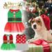 Limei Christmas Dog Dress Cute Mesh Stitching Printed Skirt Fashion Outfit Party Dress Up Warm Pet Skirt Winter Pet Two-legged Clothes Puppy Costume